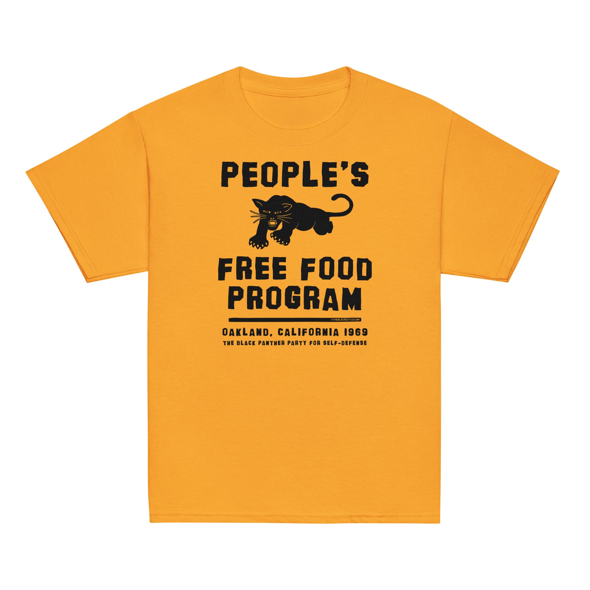Youth Black Panther Party Free Food Program Tee in yellow