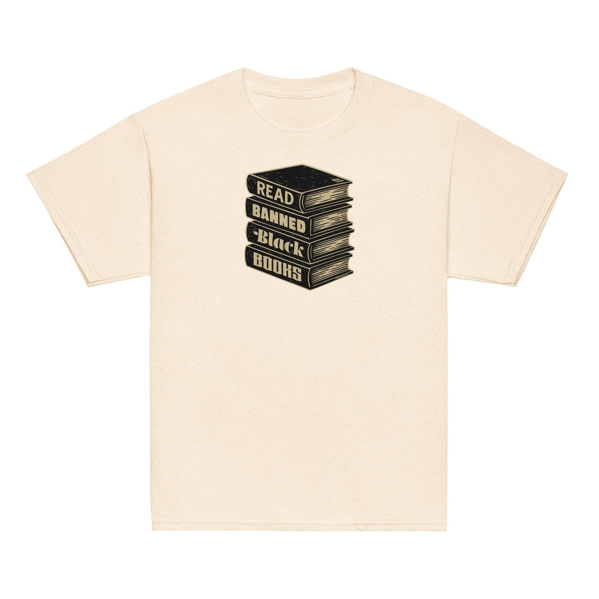 YOUTH Read Banned Black Books tee in cream color