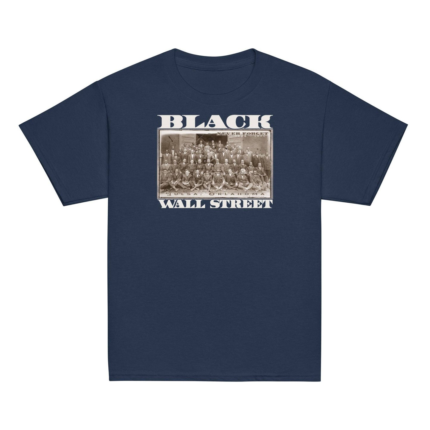Navy Black Wall Street Vintage Classic Tee