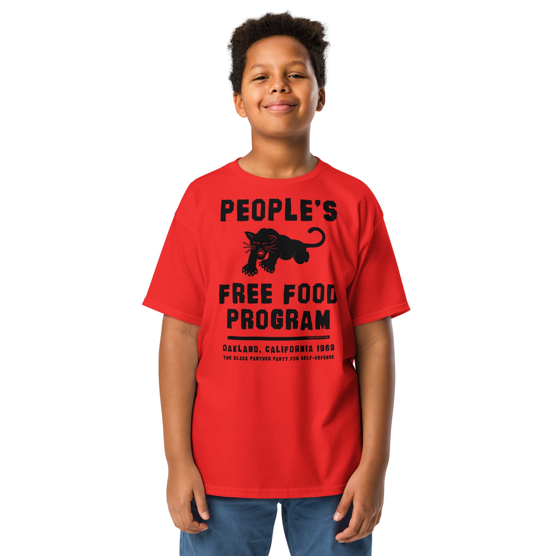 Youth Black Panther Party Free Food Program Tee in red