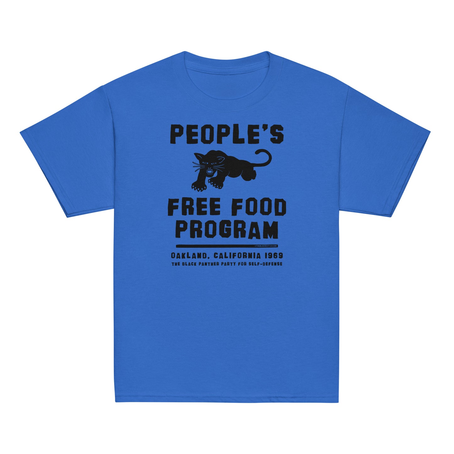 Blue Black Panther Party Free Food Program T-shirt