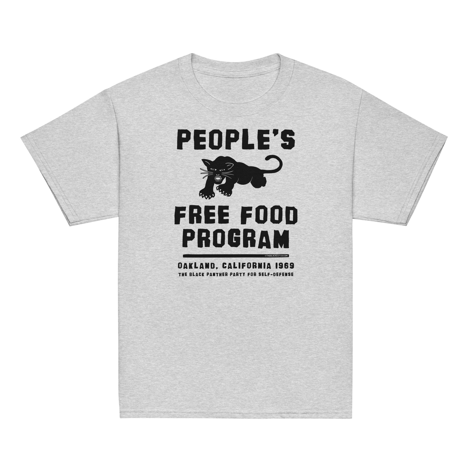 Youth Black Panther Party Free Food Program Tee in gray heather