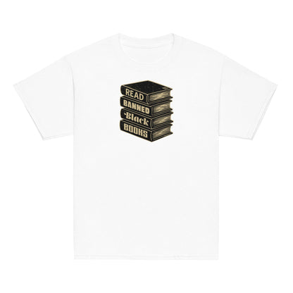 YOUTH Read Banned Black Books tee in white color