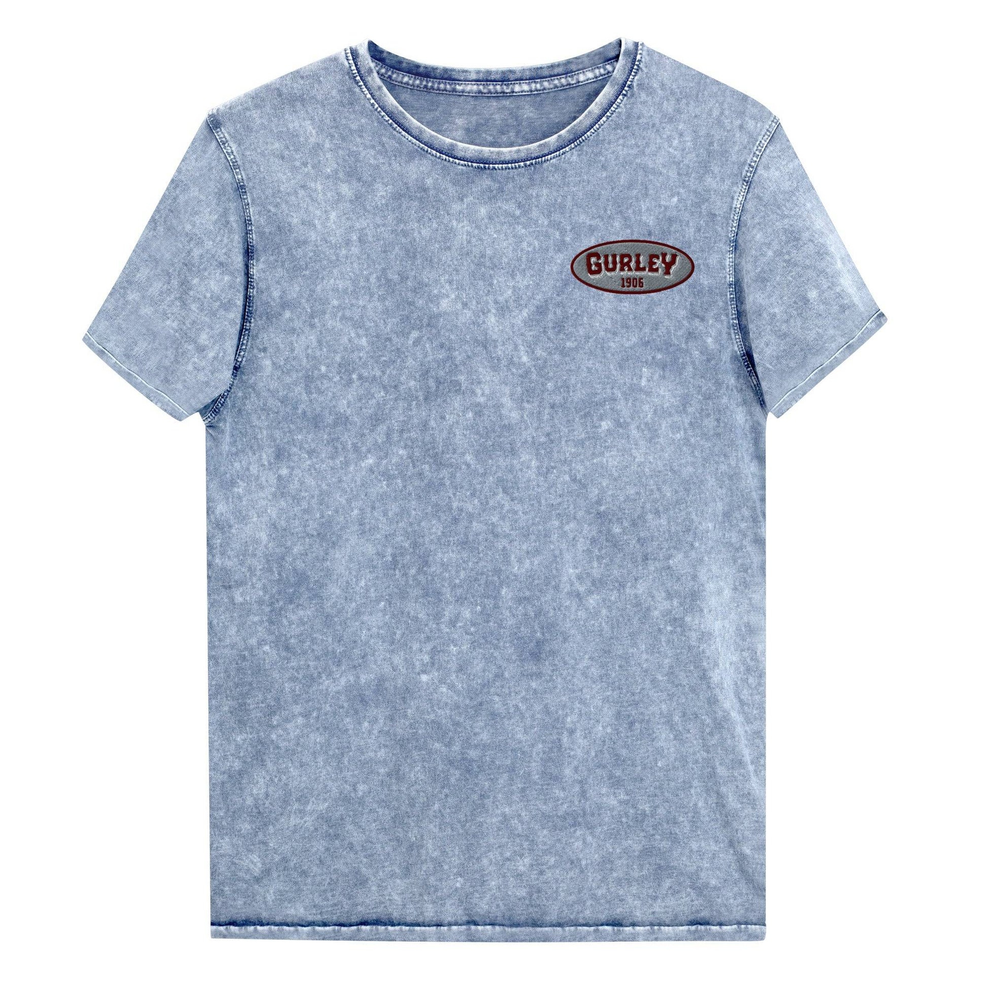 Blue O. W. Gurley Embroidery Denim T-Shirt flat lay