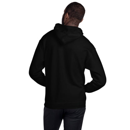 back of a man in a black pullover hoodie with writing that says Black Wall Street