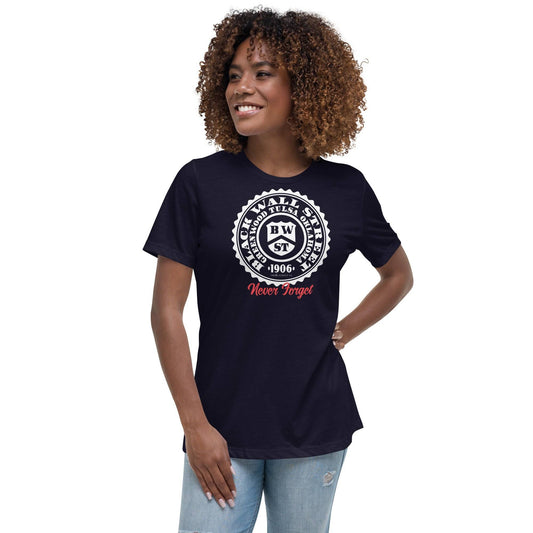Black Wall Street Seal Womens Relaxed T-Shirt